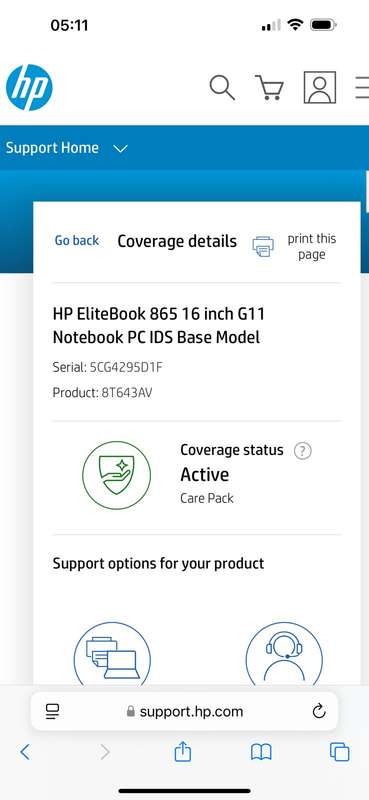 HP EliteBook 865 G11 - Ryzen 5 PRO 8540U,Amd Radeon [TM] Graphics 16GB , 512GB SSD Mint Hp Warranty
