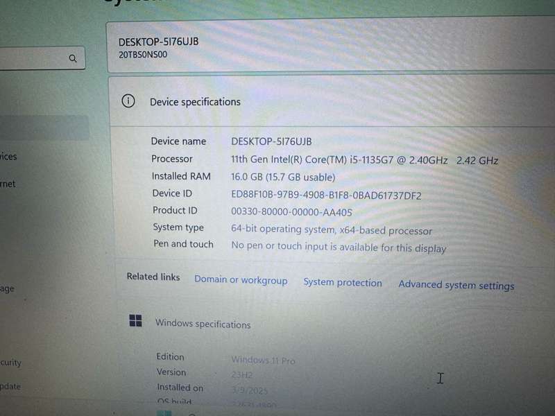 Lenovo ThinkPad E14 Gen 2 I5 11th gen 16gb Ram 256gb ssd