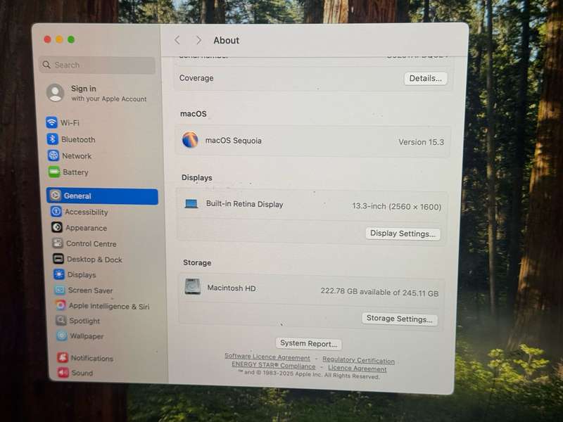Macbook  Air  M1 Chip 2020 8gb Ram 250Gb Ssd