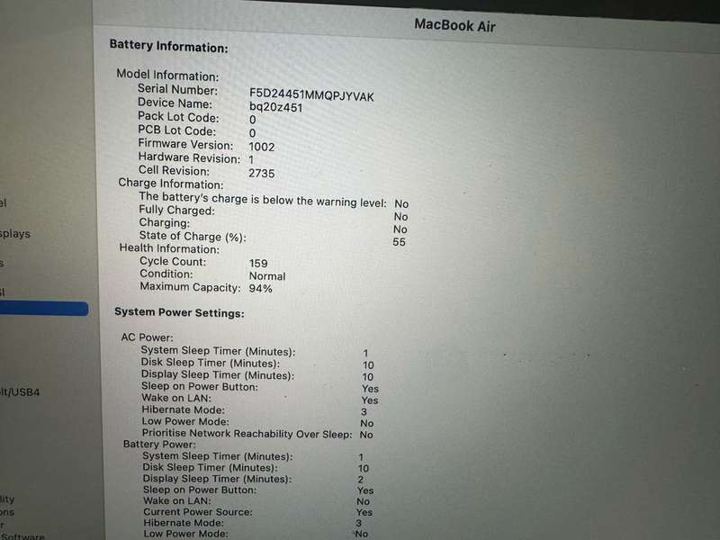 Macbook  Air  M1 Chip 2020 8gb Ram 250Gb Ssd