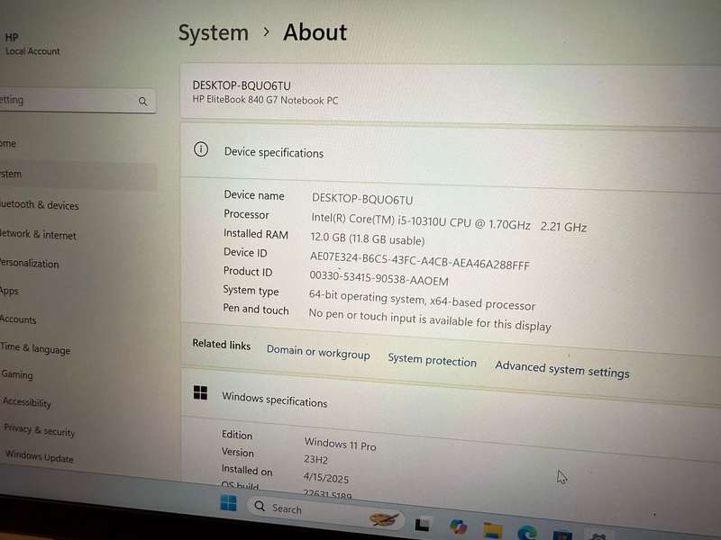 Hp Elitebook  840 G7 Core  I5 10th Gen 12gb ram 256gb ssd lte mint condition.