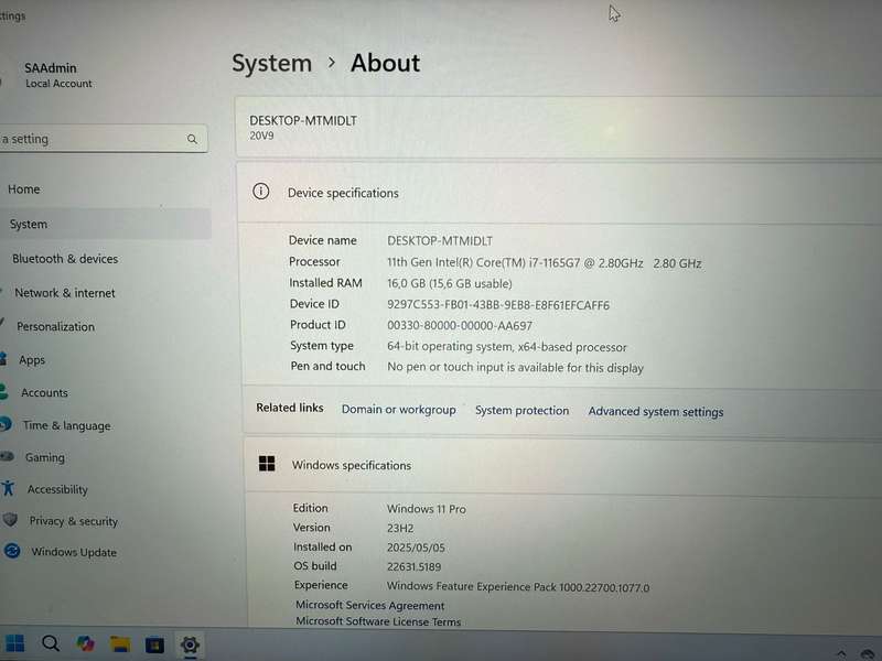 Lenovo Thinkbook 13s G2 ITL Notebook PC Core i7-1165G7 13.3" WUXGA 16GB RAM 512GB SSD