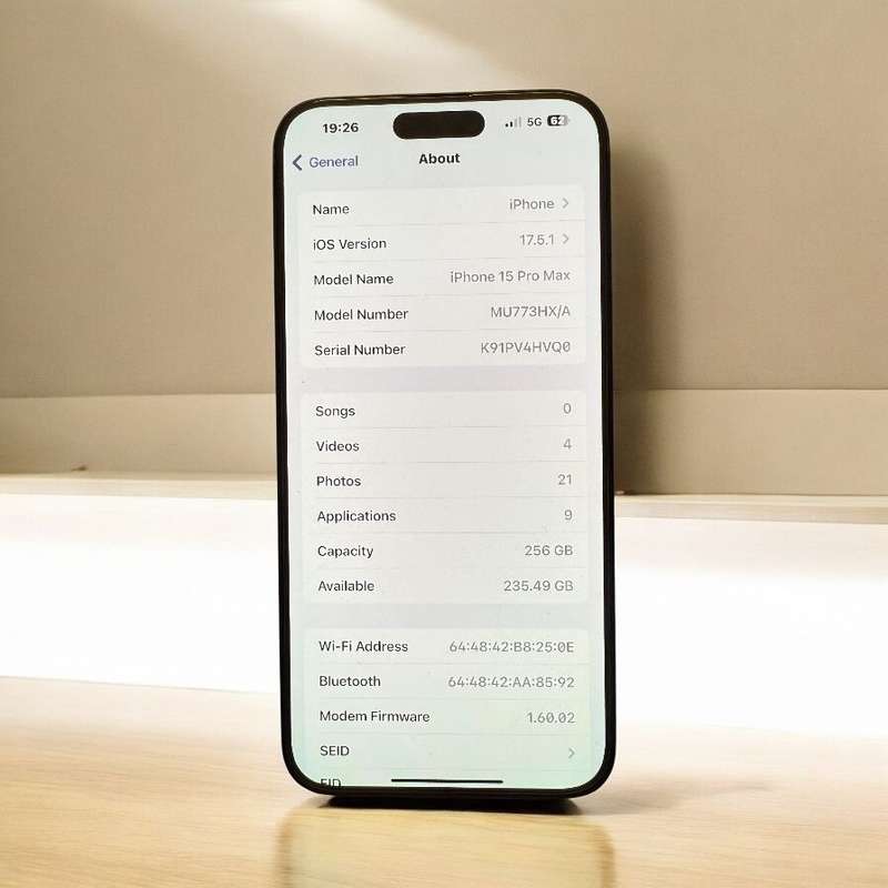 Apple iPhone 15 Pro Max 256GB Black Titanium Dual Sim One physical Sim One e sim new condition