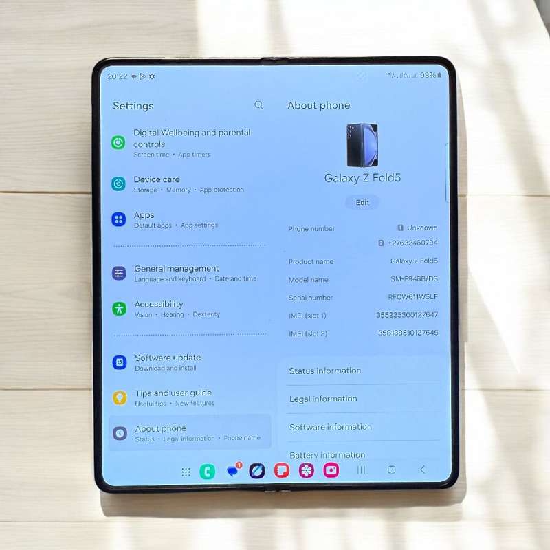 Samsung Galaxy Z Fold 5 5G (Dual Sim) 512GB Mint