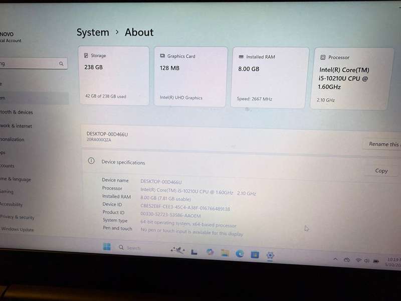 Lenovo ThinkPad E14 Gen 2 I5 11th gen 8gb Ram 256gb ssd