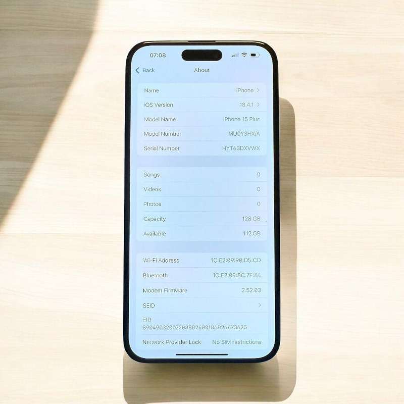 I phone 15 plus 128gb 100% batt health mint