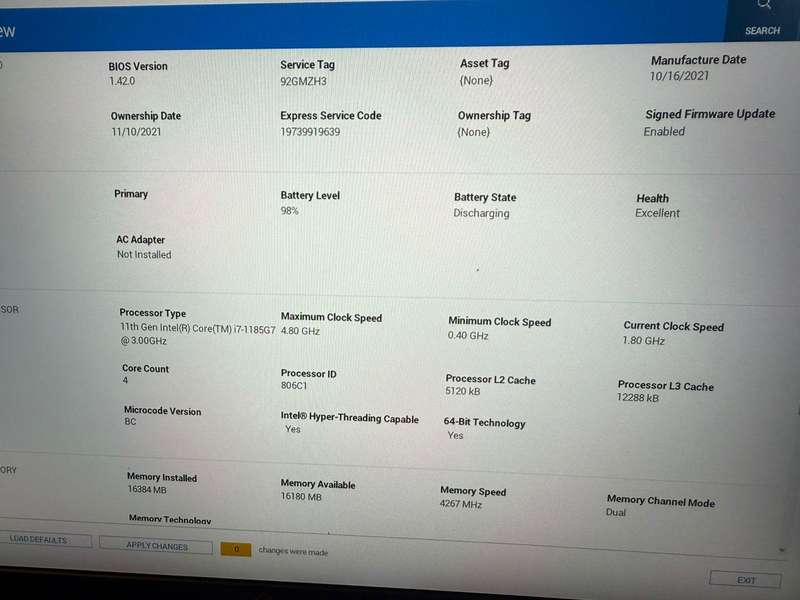 Dell Latitude 7420, 11th Gen i7-1185G7@3.0GHz,16GB Ram,512gb  Ssd Intel (R) Xe Graphics