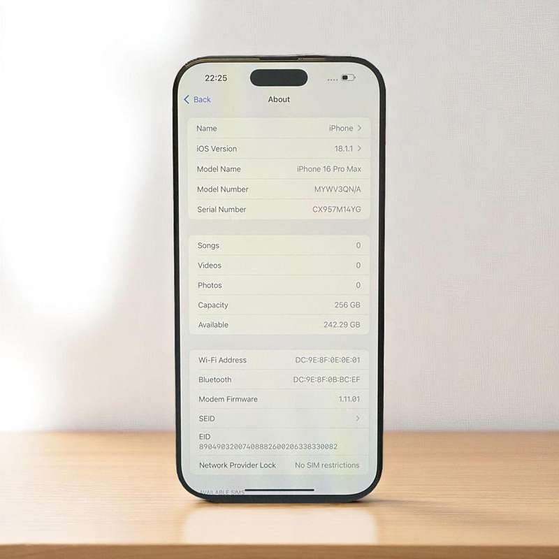 I phone  16 pro max 256gb 100% batt new condition