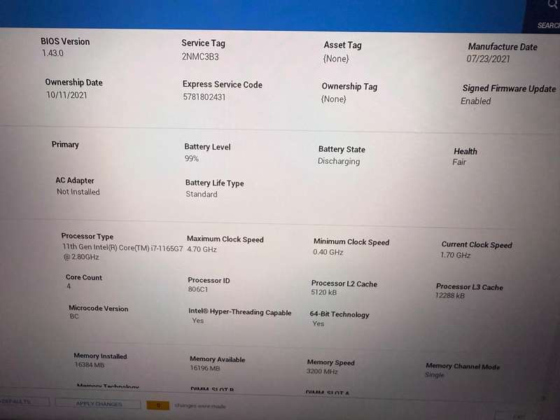 Dell 5520 Intel Iris Xe Graphics i7 11th Gen fhd  Display 16GB Ram 512gbssd Lte