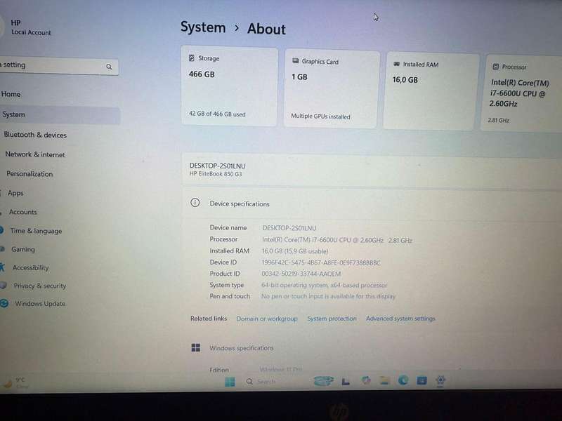 HP EliteBook 840 G3 15.6'' i7 6th Gen 16GB RAM 500GB SSD LTE AMD Radeon R7 M365X