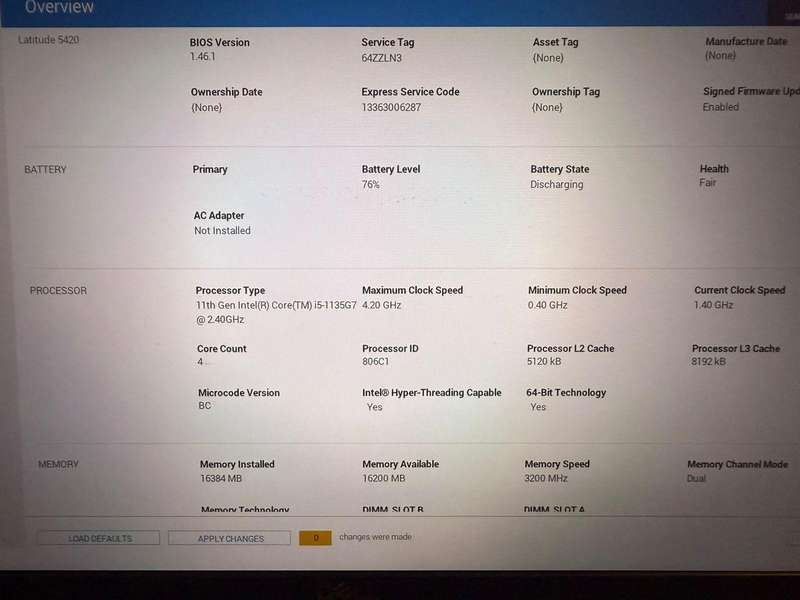 Dell Latitude 5420, 11th Gen i5 Intel Xe Graphics ,Lte  16Gb Ram, 256GB Nvme Ssd, Fhd Display