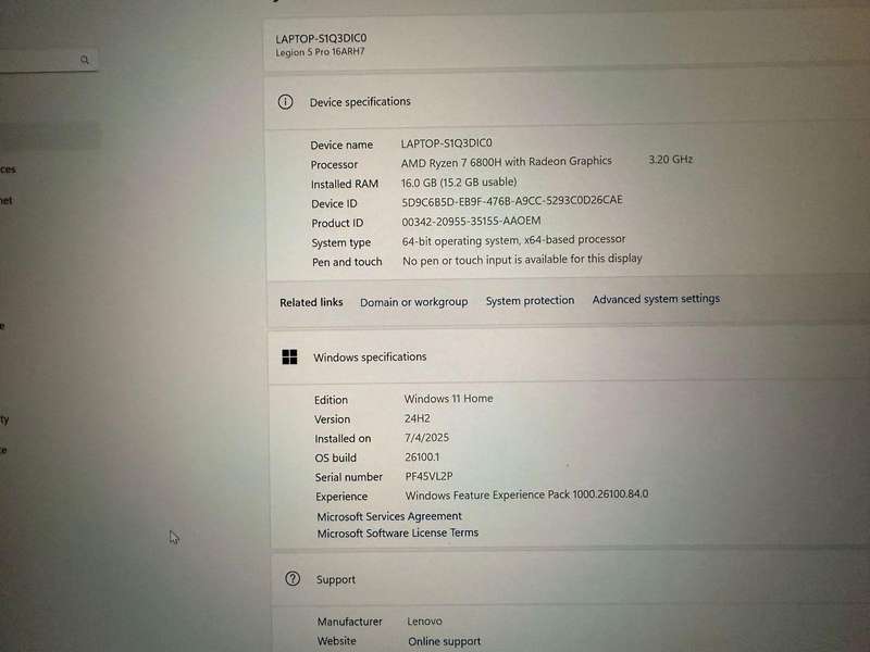 Lenovo Legion 5 Pro 16ARH7H 16" WQXGA 165Hz Gaming Laptop, AMD Ryzen 7