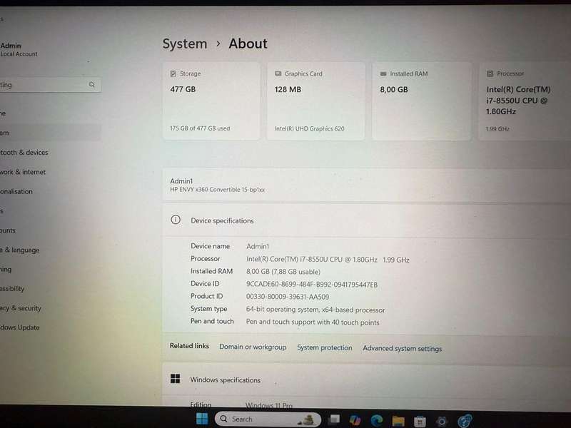 HP Envy x 360 Convertible Touch Screen i7 8th Gen 512GB SSD New Battery