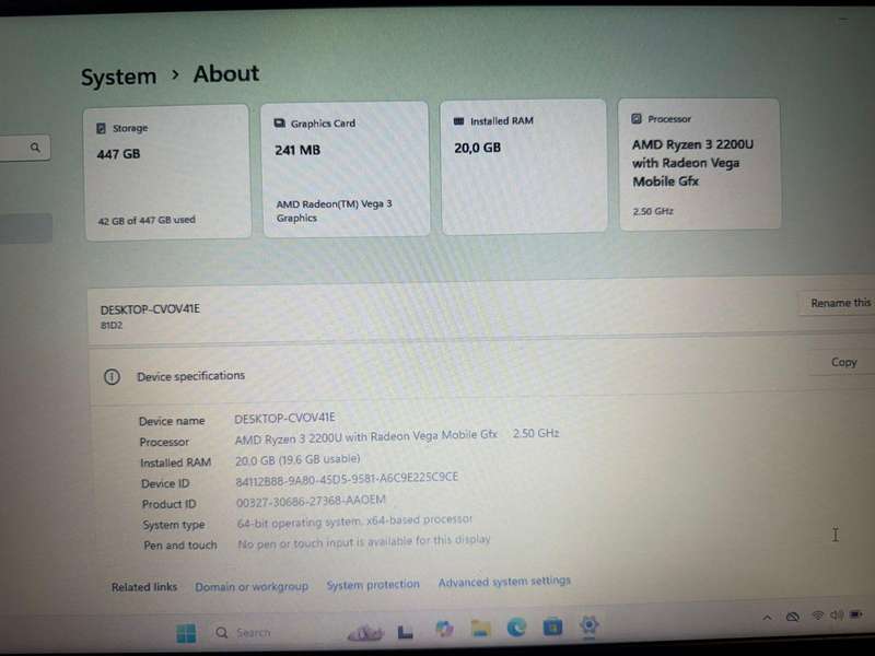 Lenovo ideapad 330 Amd Ryzen 3 Radeon Vega Mobile gfx 20gb ram 512gbssd