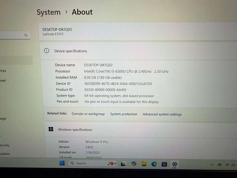 Dell Latitude E7270 lte i5 8th gen 8gb ram 256gb nvme ssd