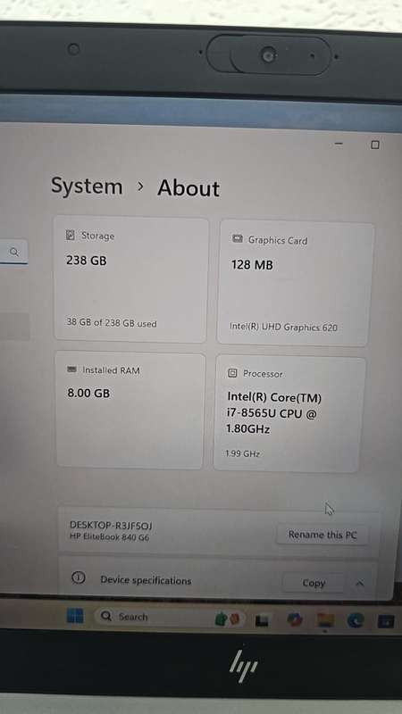 HP EliteBook 840 G6  8th Gen i7-8665U@1.9Ghz, 8gb Ram, 256Gb Ssd Fhd Display Lte
