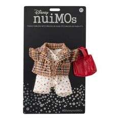 Disney nuiMOs Outfit  Floral Jumpsuit and Plaid Blazer with Red Purse
