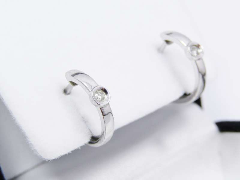Pair of Dainty 9CT White Gold Huggies Earrings