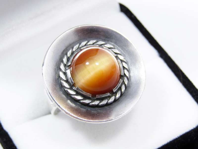 Stunning! Kurt Jobst (1905-1971) Silver & Cat's Eye Ring
