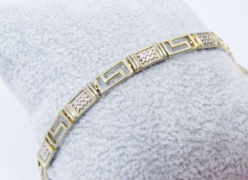 Lovely Sterling Silver Gilt Paneled Link Bracelet