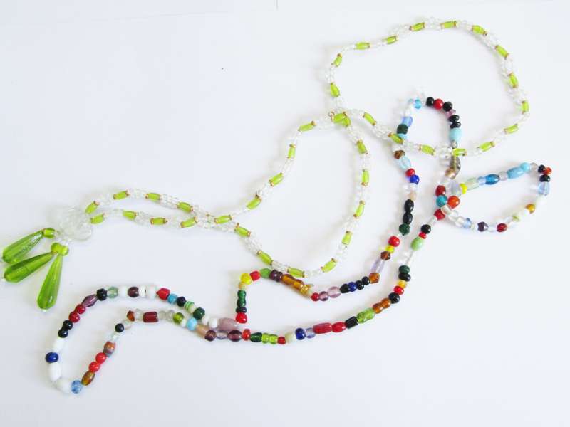 Set of Two Vintage Czech Bohemian Art Glass Necklace