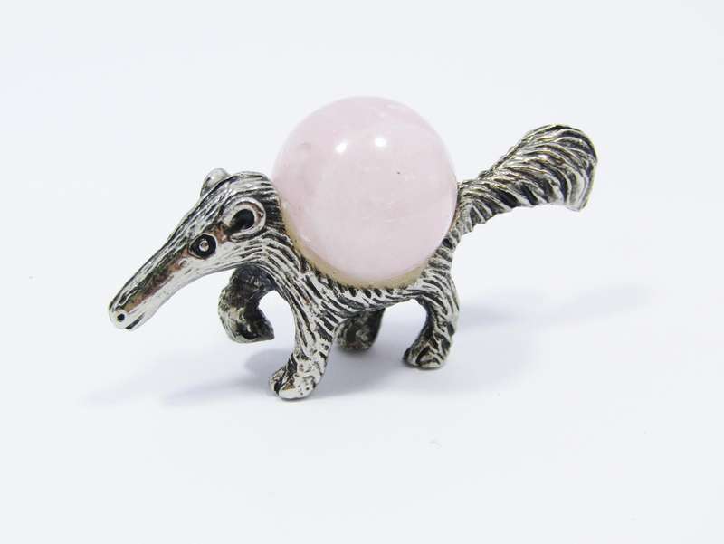 Vintage Silver-Plated "Aardvark" Gemstone Figurine