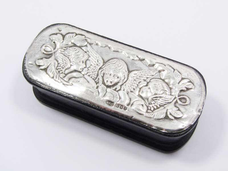 Lovely Vintage Silver Hallmarked & Leather Container