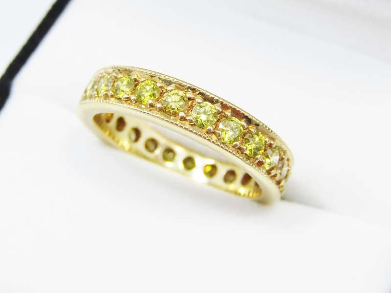Masterpiece! 18CT Gold & Fancy Yellow Diamond Full Eternity Ring