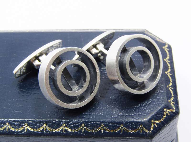 Pair of Danish Modernist Niels Erik From Silver Cufflinks