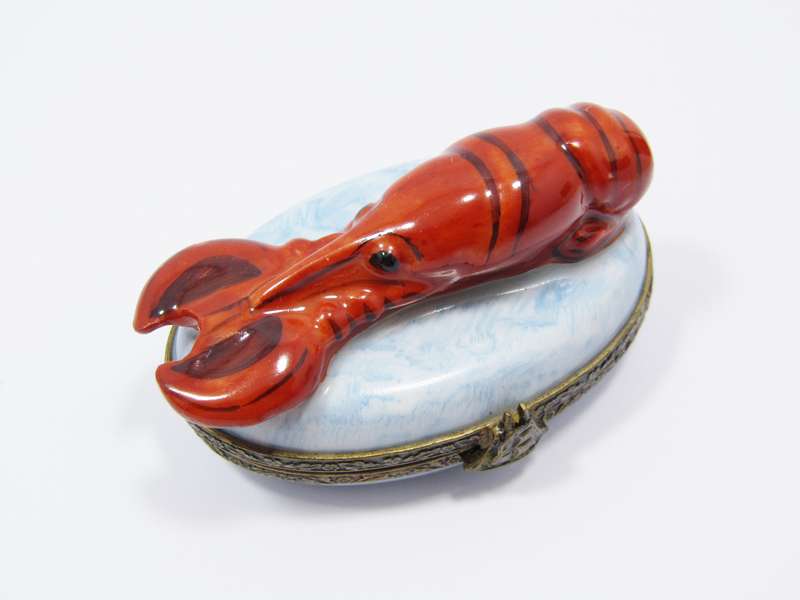 Limoges (France) Hand-Painted "Lobster" Trinket Box