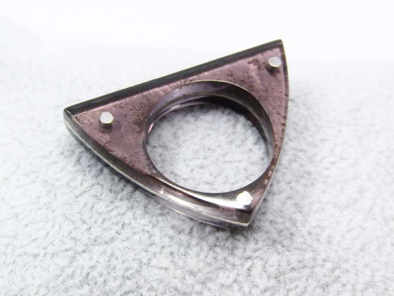 A Gorgeous Modernist Design Resin and Sterling Silver Ring