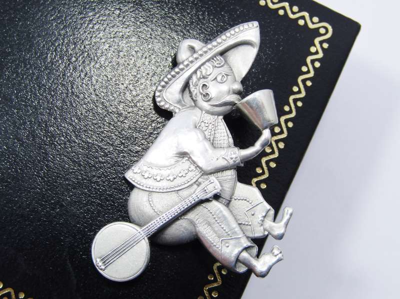 A Gorgeous Candida  Mexican Mariachi Band Brooch in Sterling Silver