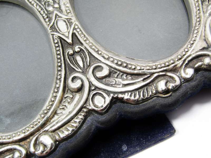 Antique Style Silver-Tone Double Photo Frame