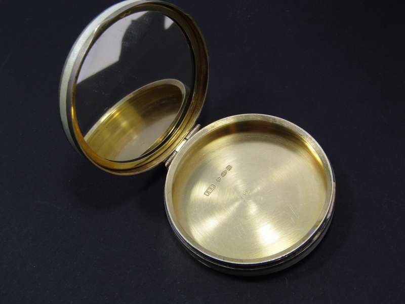 A Gorgeous Enameled Hinged Pillbox With London Hallmarks in Sterling Silver