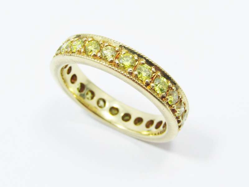 Masterpiece! 18CT Gold & Fancy Yellow Diamond Full Eternity Ring