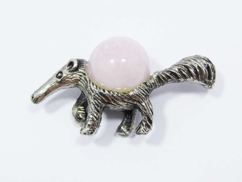 Vintage Silver-Plated "Aardvark" Gemstone Figurine