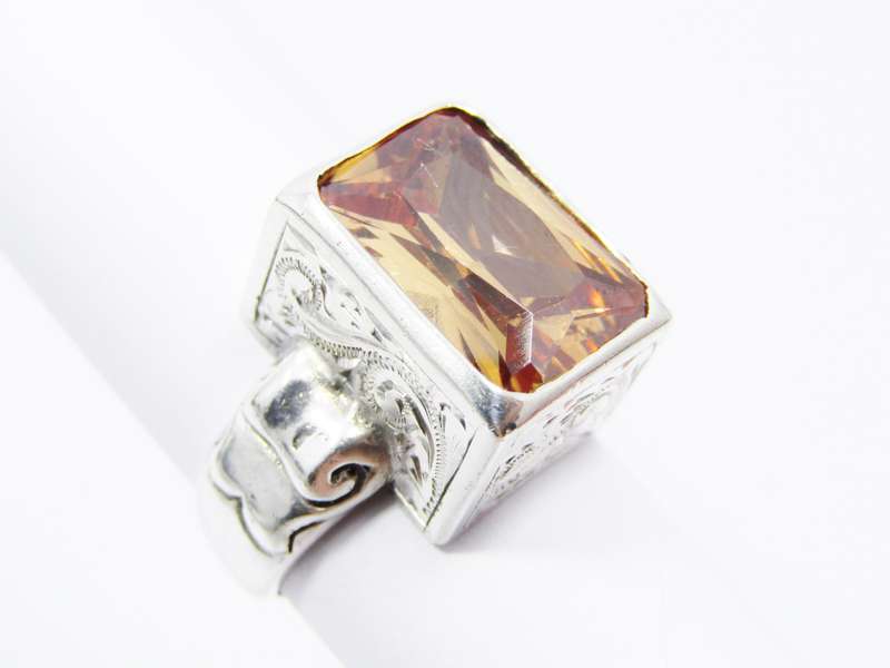 Beautiful! Susan Roos Sterling Silver & Orange CZ Ring