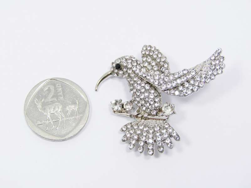 Sparkling Costume Jewellery Hummingbird Brooch