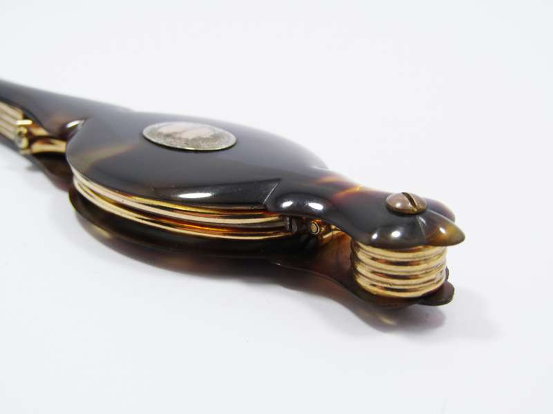 Stunning! Antique French Rolled Gold & Tortoiseshell Lorgnette