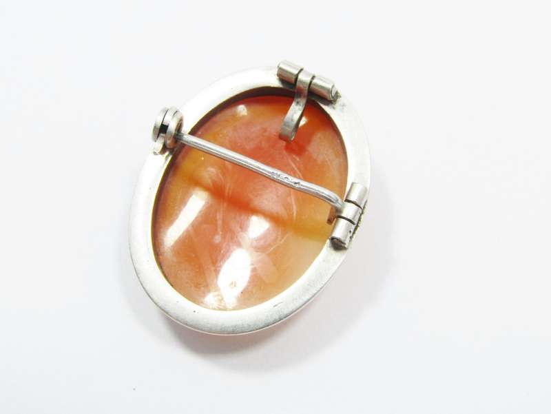 A Lovely Detailed Carved Pendant /Brooch in 800 Silver.