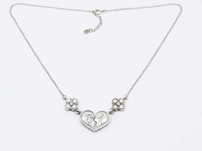 A Beautiful Always together  Vintage Design Heart Necklace in Sterling Silver.