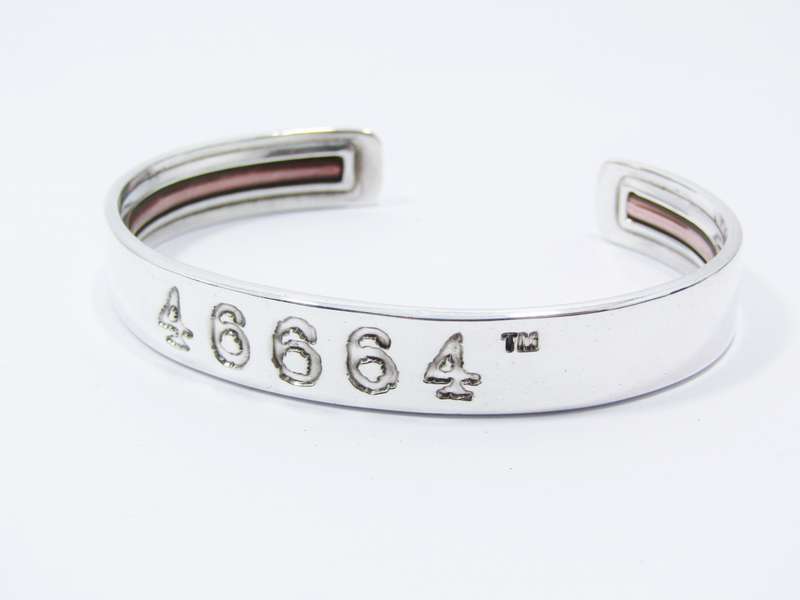 Stunning Nelson Mandela Original 46664 Cuff Bangle in Sterling Silver