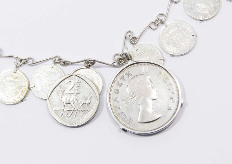 A Gorgeous Weighty Coin Necklace in Silver.