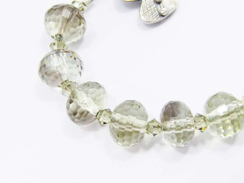 A Gorgeous Facetted Quartz Bracelet With an Amazing Fob  Snake Design Clasp in Sterling Silver