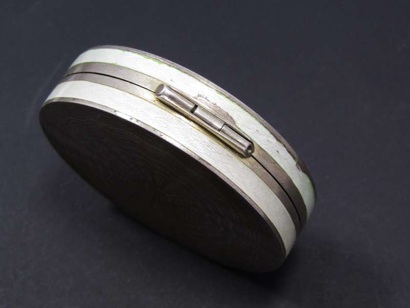 A Gorgeous Enameled Hinged Pillbox With London Hallmarks in Sterling Silver