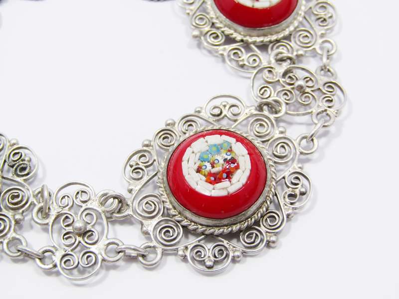 Gorgeous Chunky Micro Mosaic Bracelet in Silver