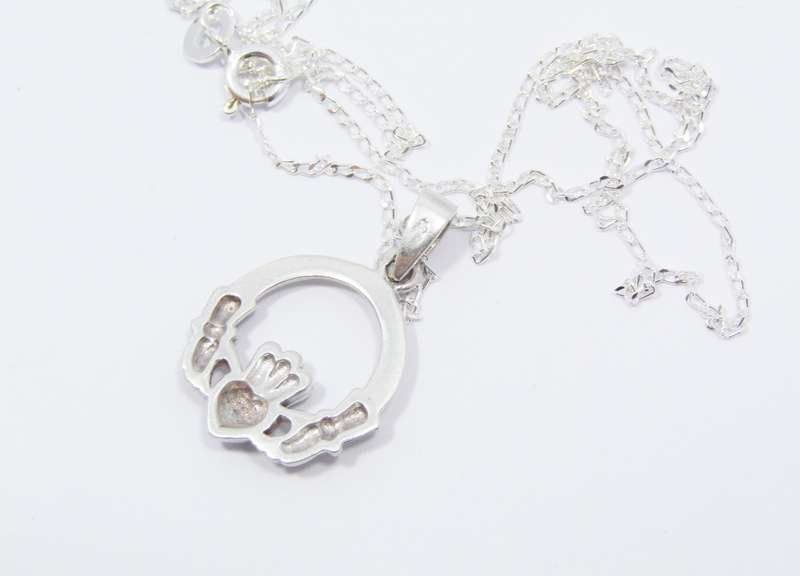 Sterling Silver Claddagh Design Pendant on Chain