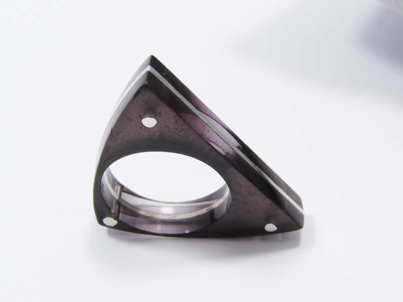 A Gorgeous Modernist Design Resin and Sterling Silver Ring