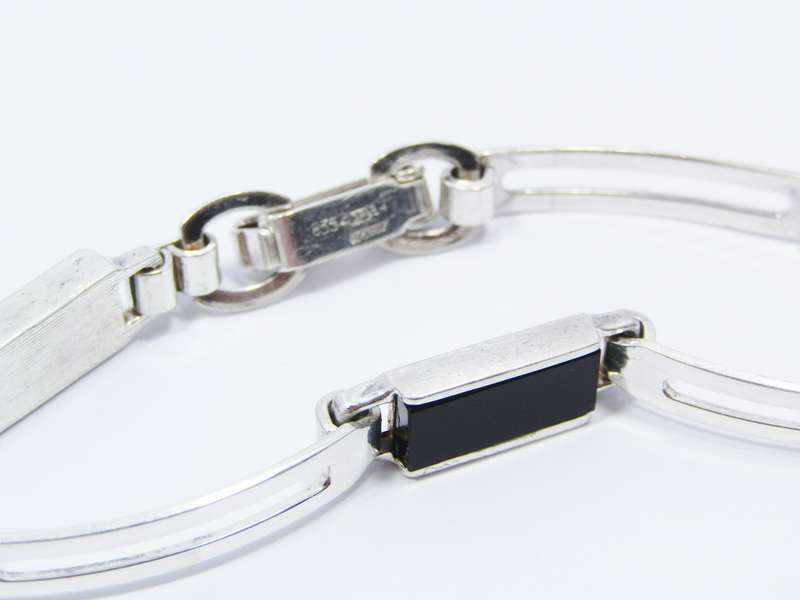 Modernist Silver & Onyx Bracelet by Friedrich Speidel