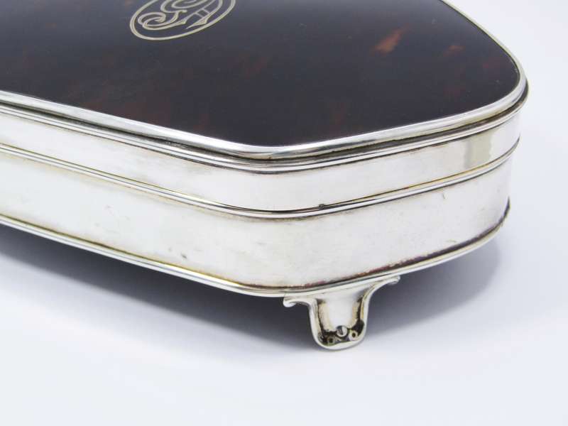 Rare Find! Antique (c1924) Art Deco Hallmarked Silver & Tortoise Shell Jewellery Box